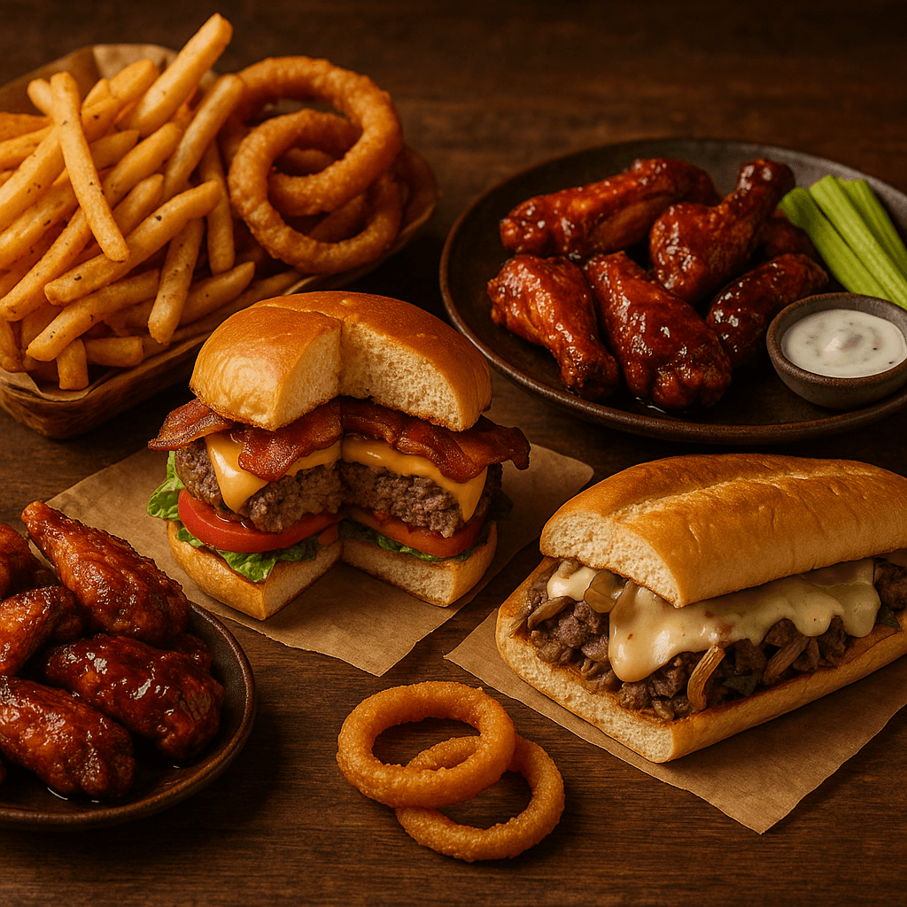 Delicious food from Grill, Wings, & More